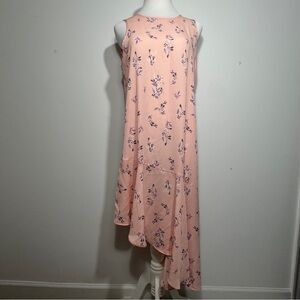 Attention Pink Floral Sleeveless Asymmetrical Hem‎ Dress Size M